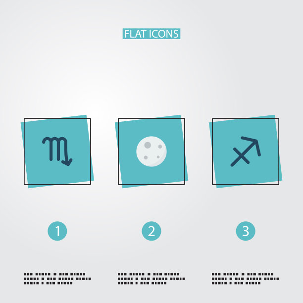 一套天文图标与平式符号图片下载