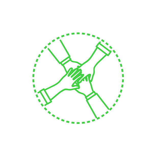 协作双手团队圆角图标图片下载