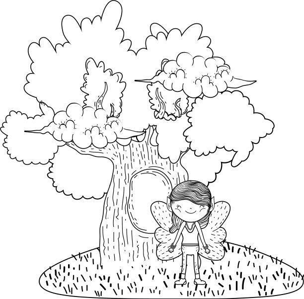 可爱的小仙女与树的性格图片下载