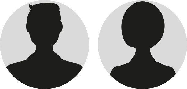 男性和女性的面孔轮廓或图标男子和图片下载