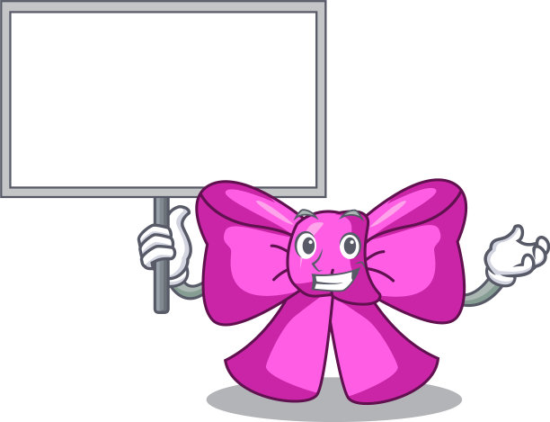 带板蝴蝶结丝带孤立吉祥物图片下载