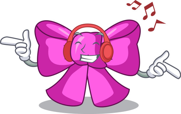 听音乐蝴蝶结在人物设计上很时髦图片下载