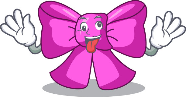 疯狂礼品领结孤立上卡通图片下载