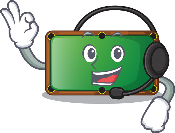 带有耳机形状的木制台球桌图片下载