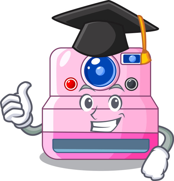 带撤销卡通的毕业瞬间相机图片下载