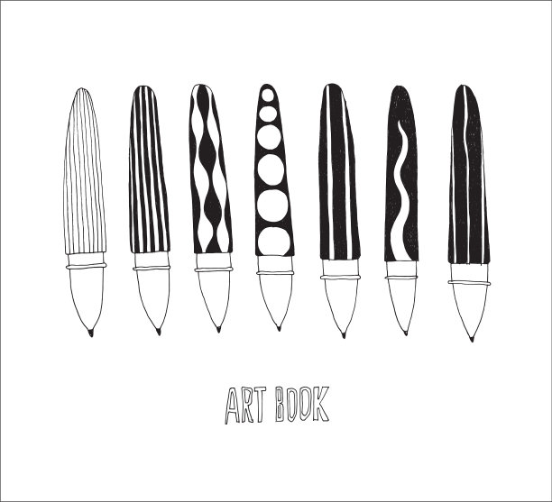 手绘文具套装图片下载