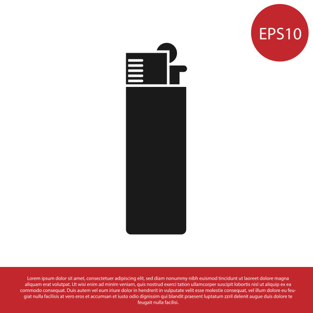 黑色打火机图标孤立在白色背景图片下载