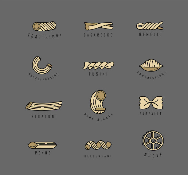 意大利面或面条的图标和标志图片下载