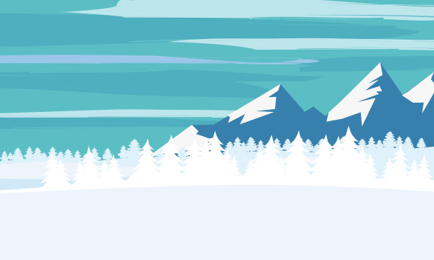 冬季景观卡通极简风格的地平线图片下载
