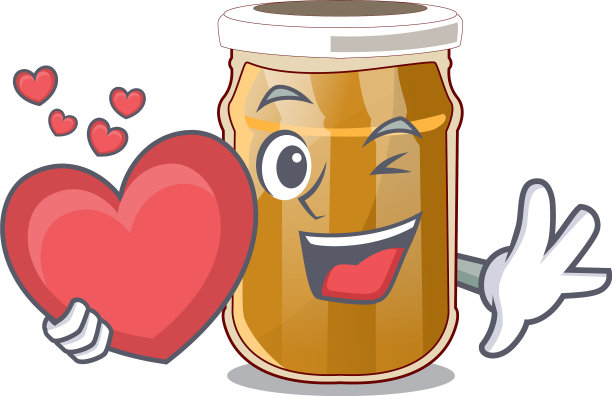 碗里装着心形杏仁奶油卡通图片下载