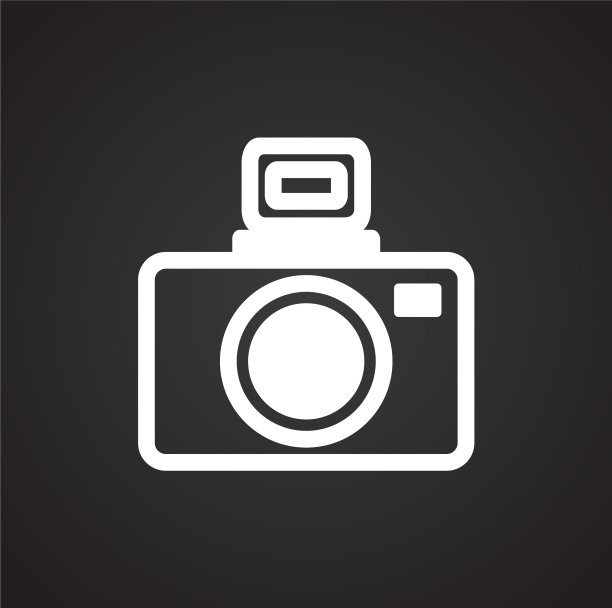 数码单反图标黑色背景的图形和网络图片下载