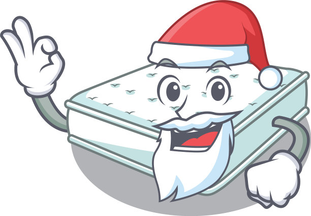 圣诞老人的床垫在卡通上的形状图片下载