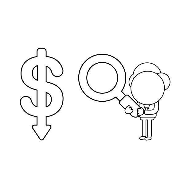 商人性格拿着放大镜来图片下载