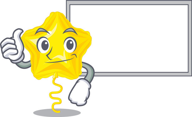 用板星气球竖起大拇指放飞吉祥物图片下载