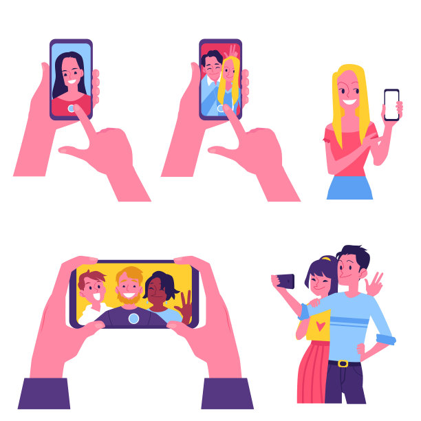 平淡开朗的人们在一起自拍图片下载