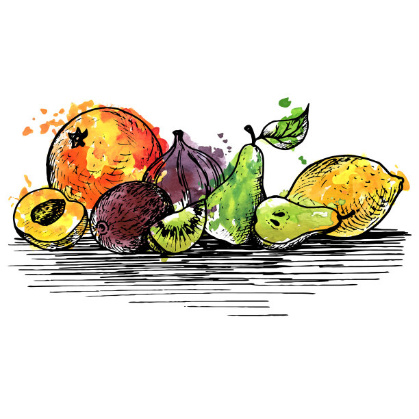 橙色的墨水画图片下载