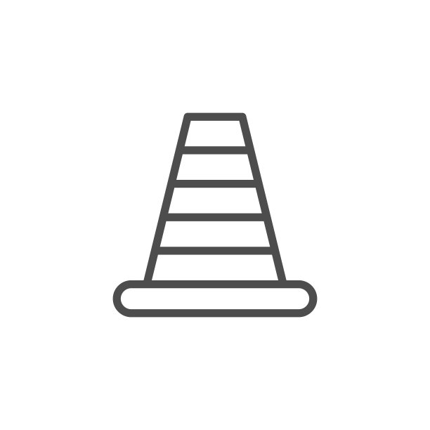 交通锥线条轮廓图标图片下载