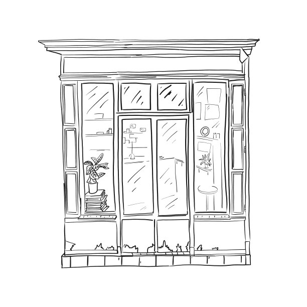 信息海报素描店面卡通图片下载