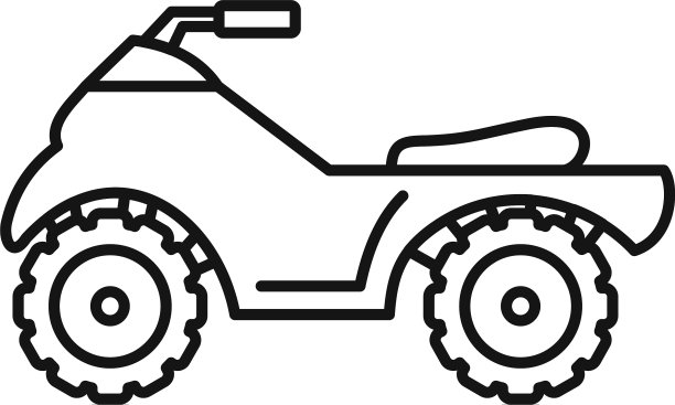 长四轮车图标轮廓风格图片下载