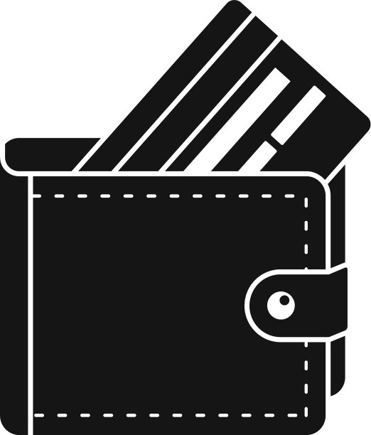 皮夹图标简约风格图片下载