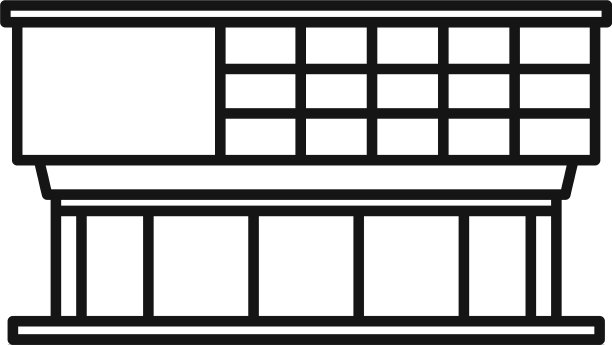 橱窗玻璃商场图标轮廓风格图片下载