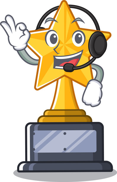 带有耳机星形卡通玩具奖杯图片下载