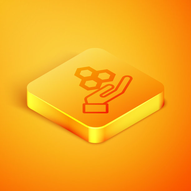 等距线蜂窝和手图标隔离图片下载