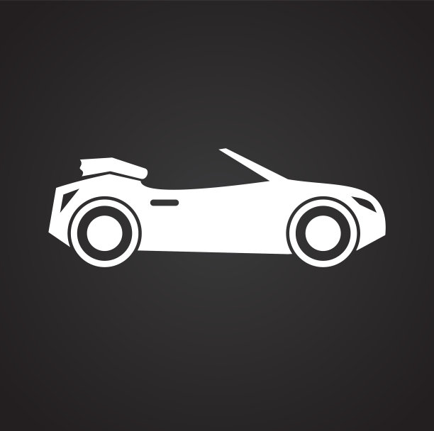 汽车图标在黑色背景的图形和web图片下载