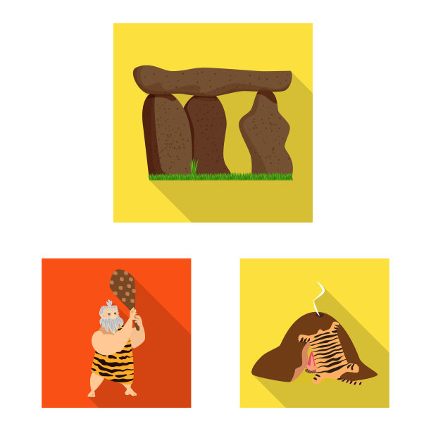 孤立的物体进化和史前图标图片下载