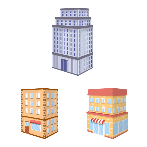 设计城市和建立图标集合图片下载