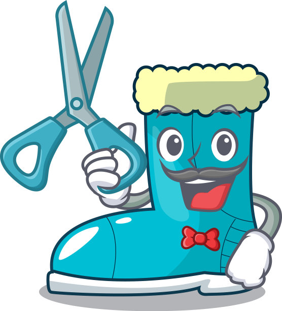 理发师冬天靴子的形状卡通鞋图片下载