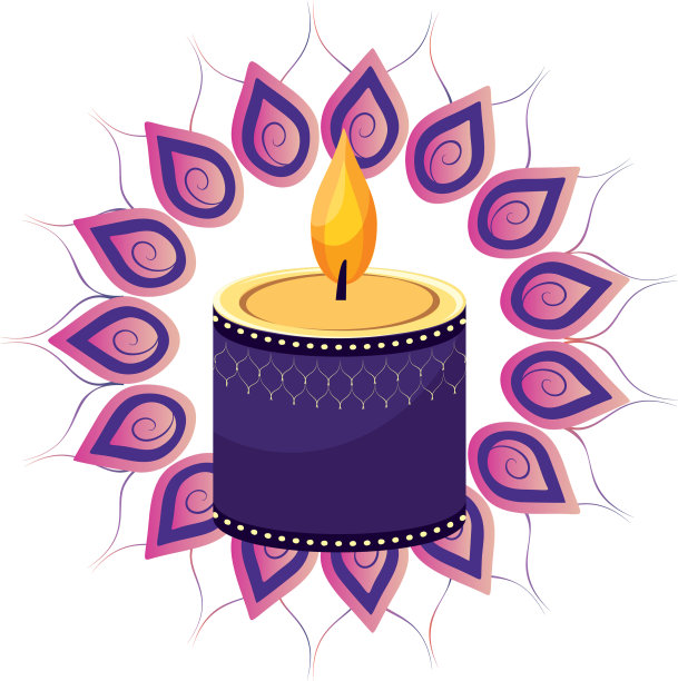 印度蜡烛装饰图片下载