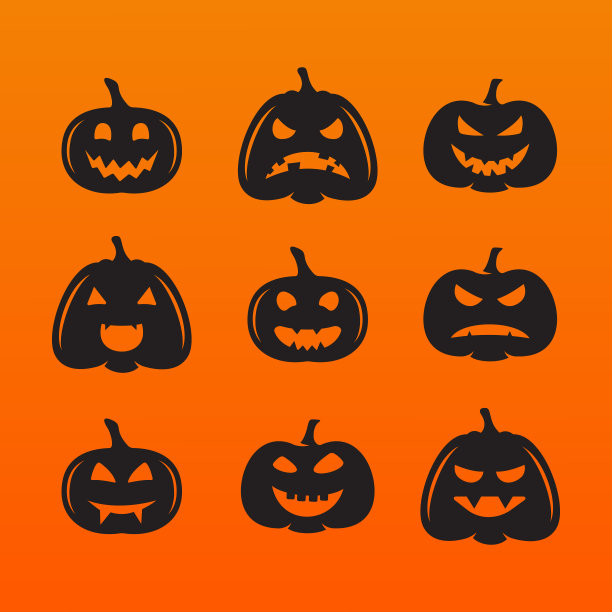 万圣节的南瓜里装着不同的南瓜图片下载