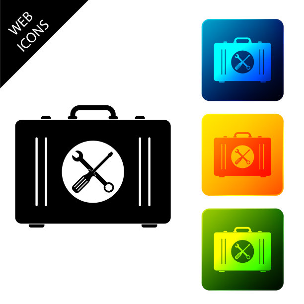 工具箱图标孤立的工具箱标志集图标图片下载