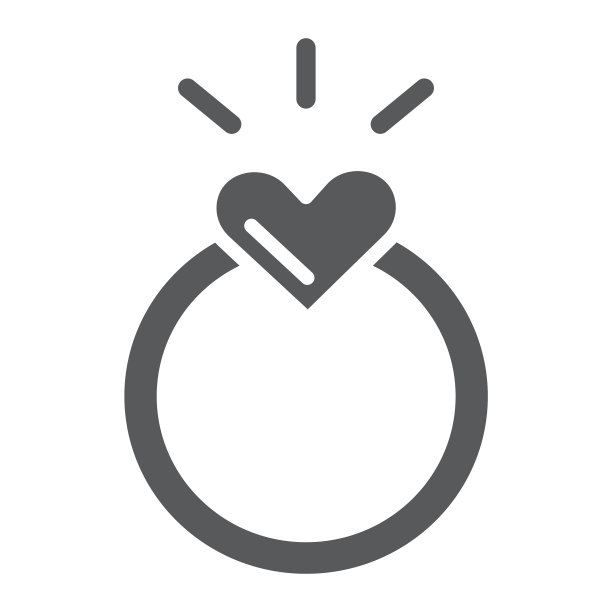 戒指字形图标爱情和珠宝订婚戒指图片下载