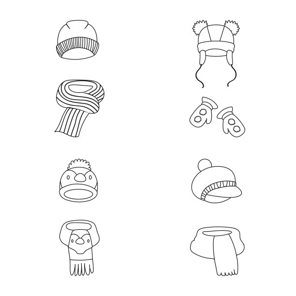 孤立对象冬和冷的符号集图片下载