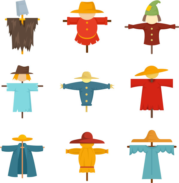 稻草人图标设置扁平风格图片下载