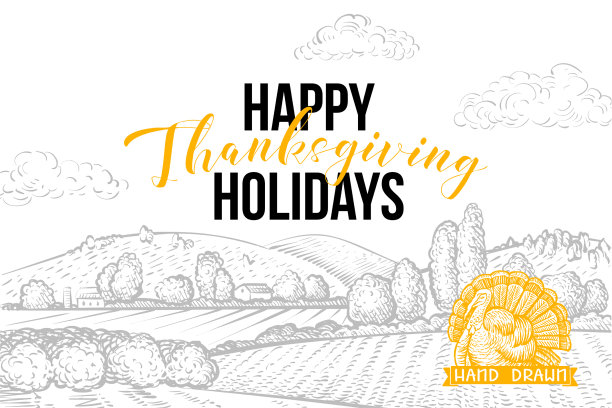 11月假日祝贺明信片模板图片下载