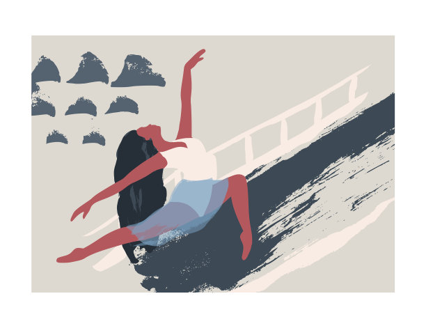 抽象的芭蕾舞女舞者海报图片下载