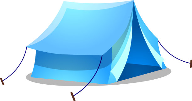 蓝色露营脊帐篷光栅上图片下载