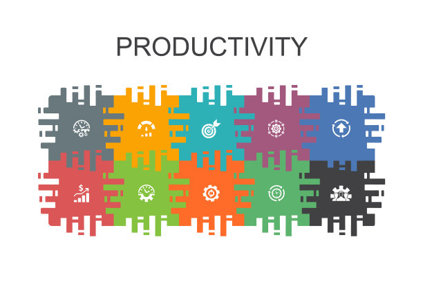 扁平化元素效率卡通模板图片下载