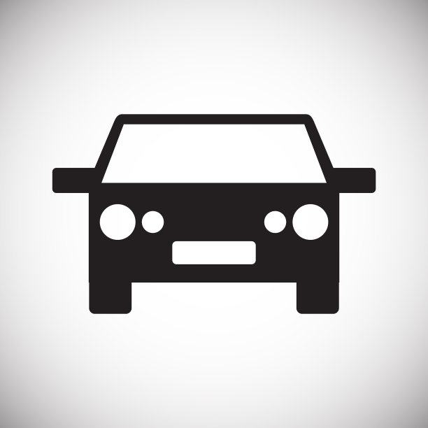 汽车图标上的白色背景图形图片下载