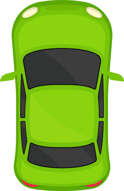 绿色轿车轿车顶视图城市车辆运输图片下载