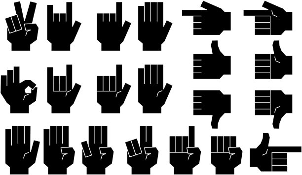 黑色一个方形的手势图片下载