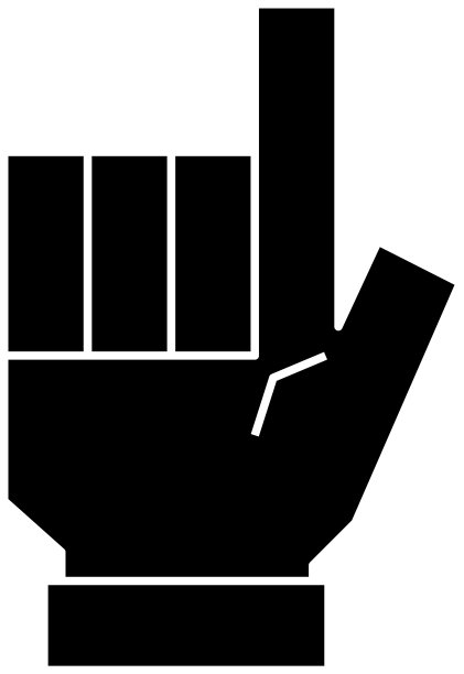 黑色是一个可爱的方形手势图片下载