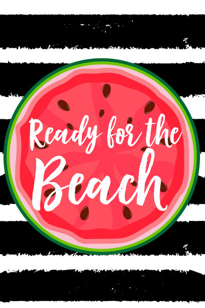 沙滩浴巾设计模板图片下载