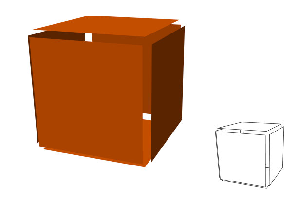 抽象多边形立方体切割三维图片下载