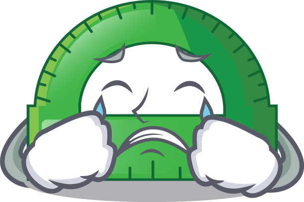 吉祥物桌上的哭泣量角器图片下载