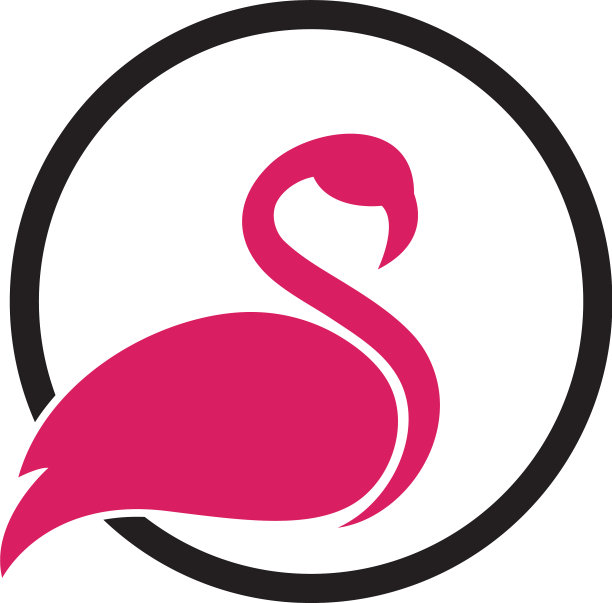 火烈鸟标志模板图片下载