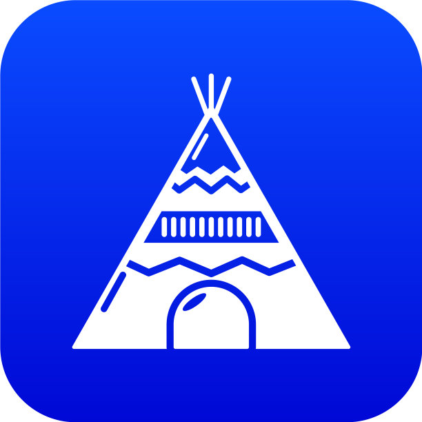 印度帐篷图标蓝色图片下载